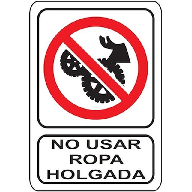 Rótulos para Espacios Públicos Señalamientos Prohibitivos 30x40 cm No Usar Ropa Holgada Normal