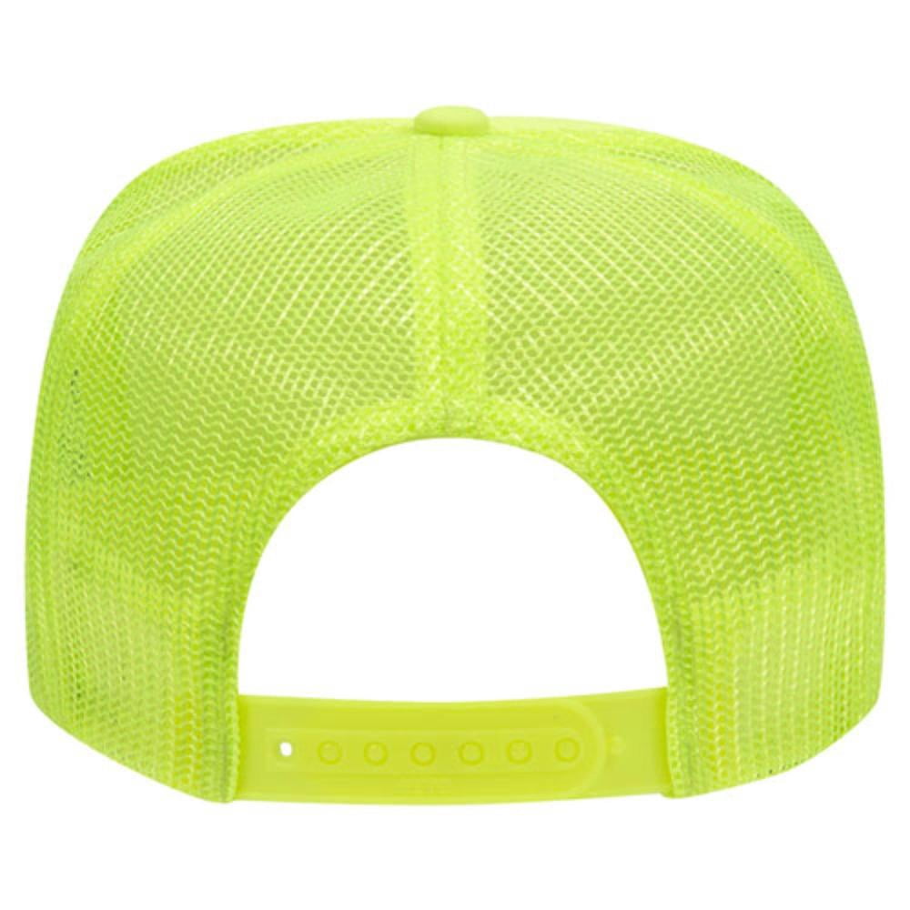 Couver 5 Panel High Crown Mesh Back Trucker Hat, Polyester Foam Front, Neon Yellow, 12PCS Bulk Set Pack