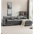 thumbnail image 3 of Tabaray 101" Sectional Sofa Couch, Modular L Shaped Sectional Sofas, Comfort L Sofa Couch for Living Room Sleeper Comfy Furniture Modern Couch Sofa with Chaise Ottoman Office Apartment,  (Grey ), 3 of 7