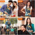thumbnail image 7 of Pioneer Flower Floral Print Pattern Apron-Garden Aprons for Women with Pockets-Cotton Linen Waterproof Kitchen Cooking Gardening Aprons Adjustable for Kitchen,Cooking,BBQ and Salon 33x27 Inch, 7 of 7