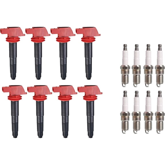 UF660 Ignition Coil Pack AP5325 Spark Plugs Compatible with Porsche 2008-2016 Cayenne 4.8L, 2011 2012 2013 2014 2015 2016 Panamera 3.6L, 2010-2016 Panamera 4.8L fits for 94860210402, Set of 8