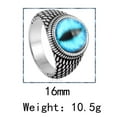 thumbnail image 2 of PAMTIER Men's Women's Stainless Steel Vintage Punk Multicolor Gemstone Demon Eyeball Gothic Biker Ring Silver Lake Blue Size 11, 2 of 3
