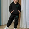 thumbnail image 7 of mgoYE Boys Size 7 Clothes Boys 2 Piece Outfit Set 3-14 Years for Casual Home School Travel Unisex Fall Outfit(Black,10-11 Years), 7 of 7