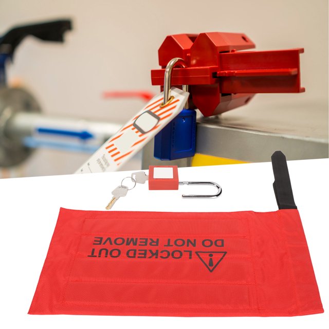 Candado de Seguridad, Alta Seguridad de 38 mm de etiqueta de etiqueta de Bloqueo de 38 mm Etiqueta de PlásTico Etiquet Writket Searrew Con Bolsa de PVC para Equipos Eléctricos