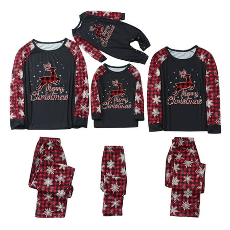 

Holiday Christmas Family Pajamas Matching Set Deer Xmas Pjs for Couples and Kids Baby Sleepwear