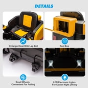 12V Electric Kids Ride On Excavator and Bulldozer with Remote Control, 360 Degree Rotating, Track Design Wheels, MP3, Toolbox (Yellow)