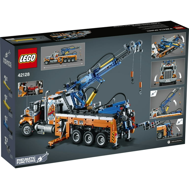 LEGO Technic Heavy-Duty Tow Truck 42128 with Crane Toy Model Building Set,  Engineering for Kids Series