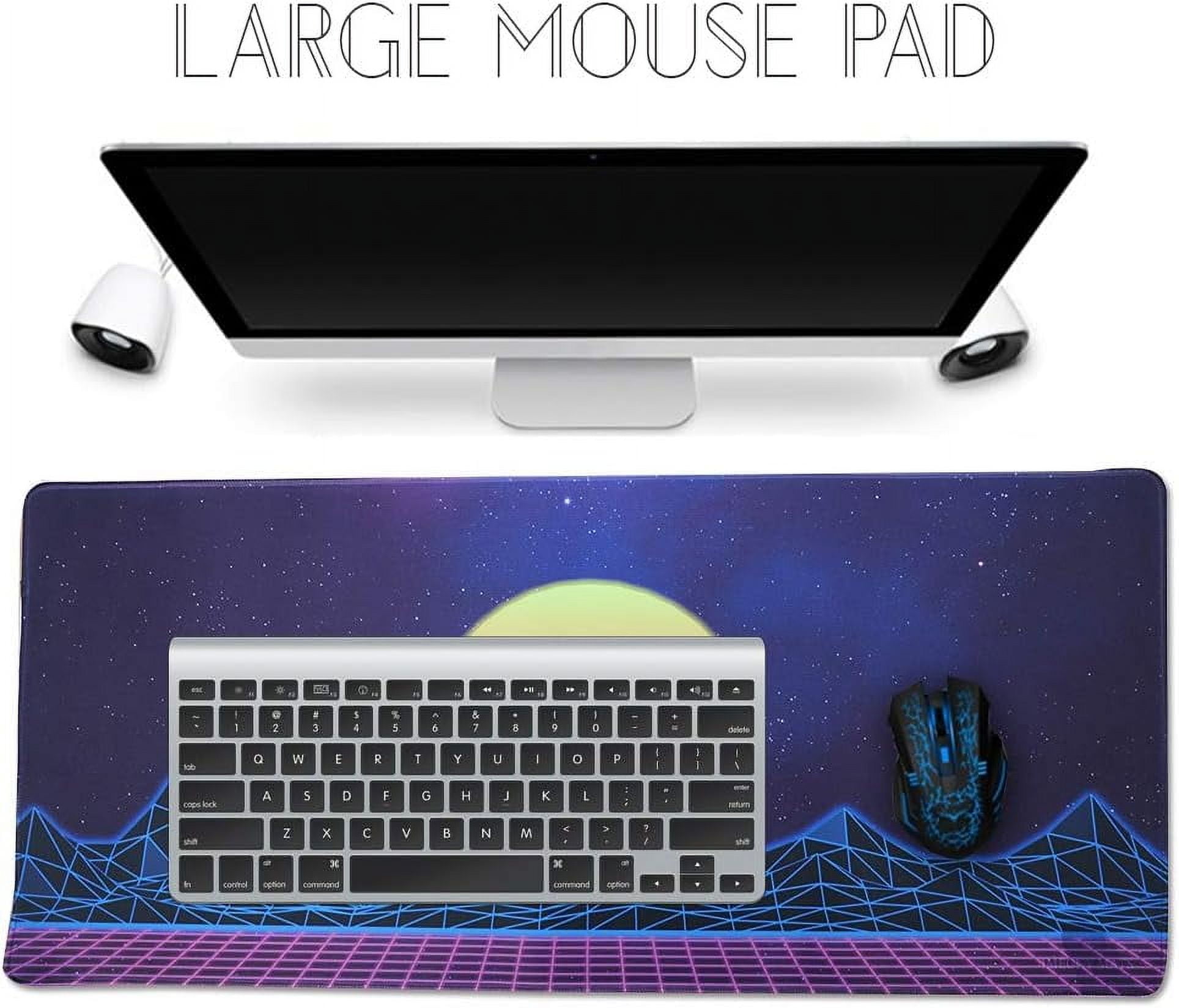 Large Gaming Mouse Pad, Extended XXL Desk Pad & Non-Slip Rubber Mat for Mice and Keyboard with Stitched Edges （90x40 zisesun011）
