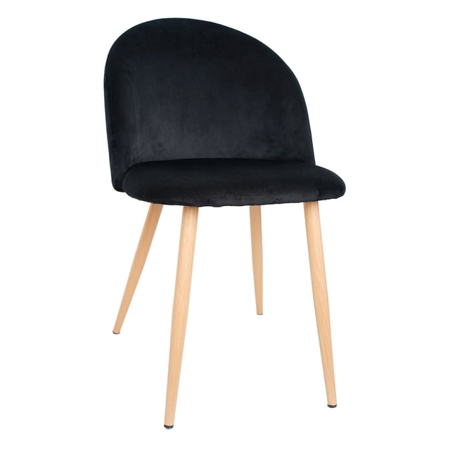 Silla de comedor tapizada en terciopelo Negro Mirel GN-FC04 1 pieza