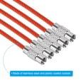 thumbnail image 4 of Unique Bargains 6 Inch Wire Keychain Cable Stainless Steel Key Ring Loop, Red 4 Pack, 4 of 6