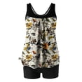 thumbnail image 5 of Nrmvnmi Tankini Swimsuits for Women 2 Piece Bathing Suits Floral Prints Round Neck Swim Tank Top with Boy Shorts Modest Swimwear Mothers Day Gifts, 5 of 6