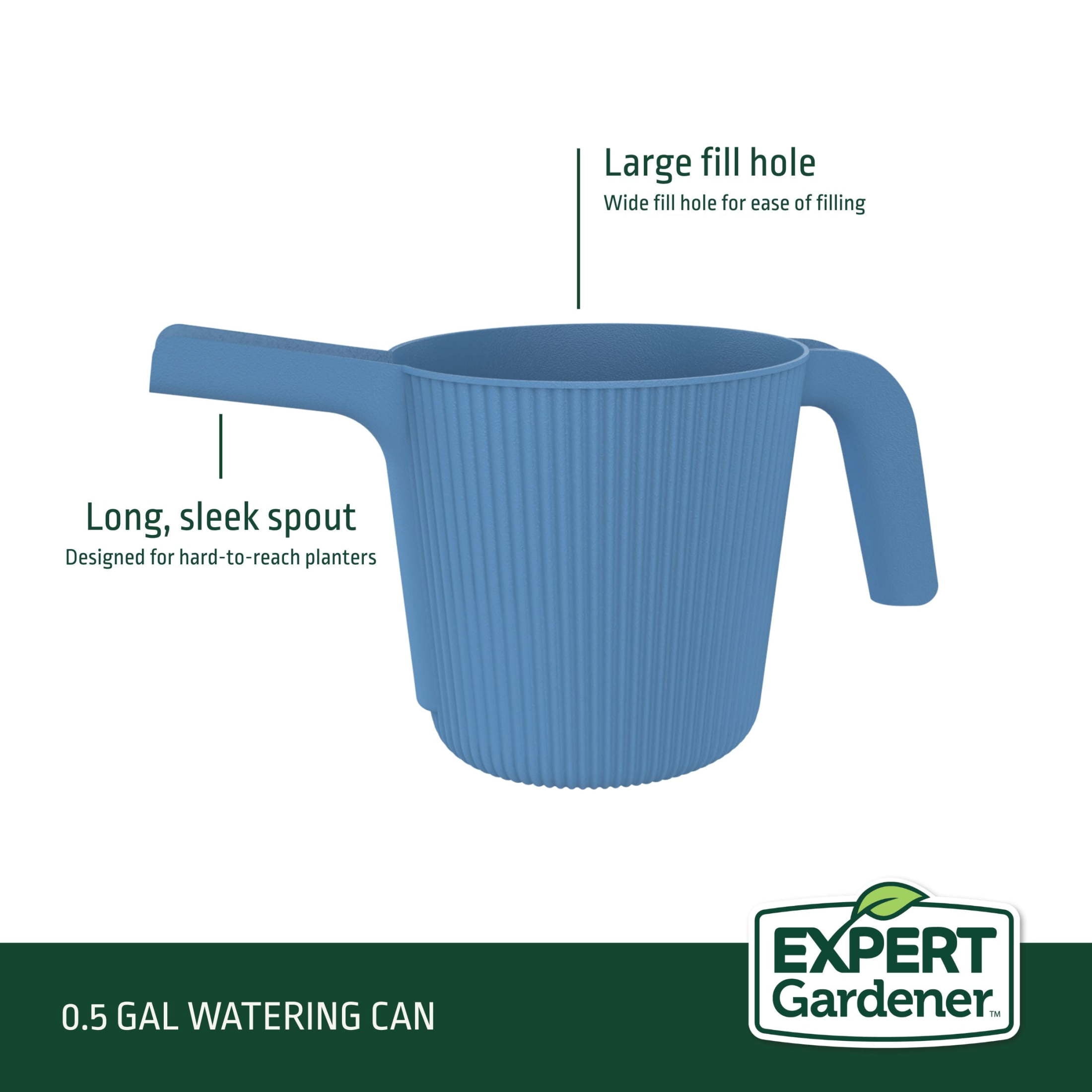 Expert Gardener 0.5 gal. Resin Watering Can, Blue Paradise
