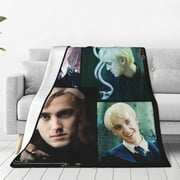 SYSFOURC Tom Felton Blanket Draco Malfoy Throw Blanket for Bed,Soft Collage Blanket for Bedroom,Cute Blanket Funny Room Decor Flannel Blankets for Bed Sofa 60"x50"