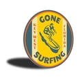 thumbnail image 3 of Gone Surfing Key West Florida, Surfer Aluminum Metal Decor Sign - 12" Round, 3 of 4