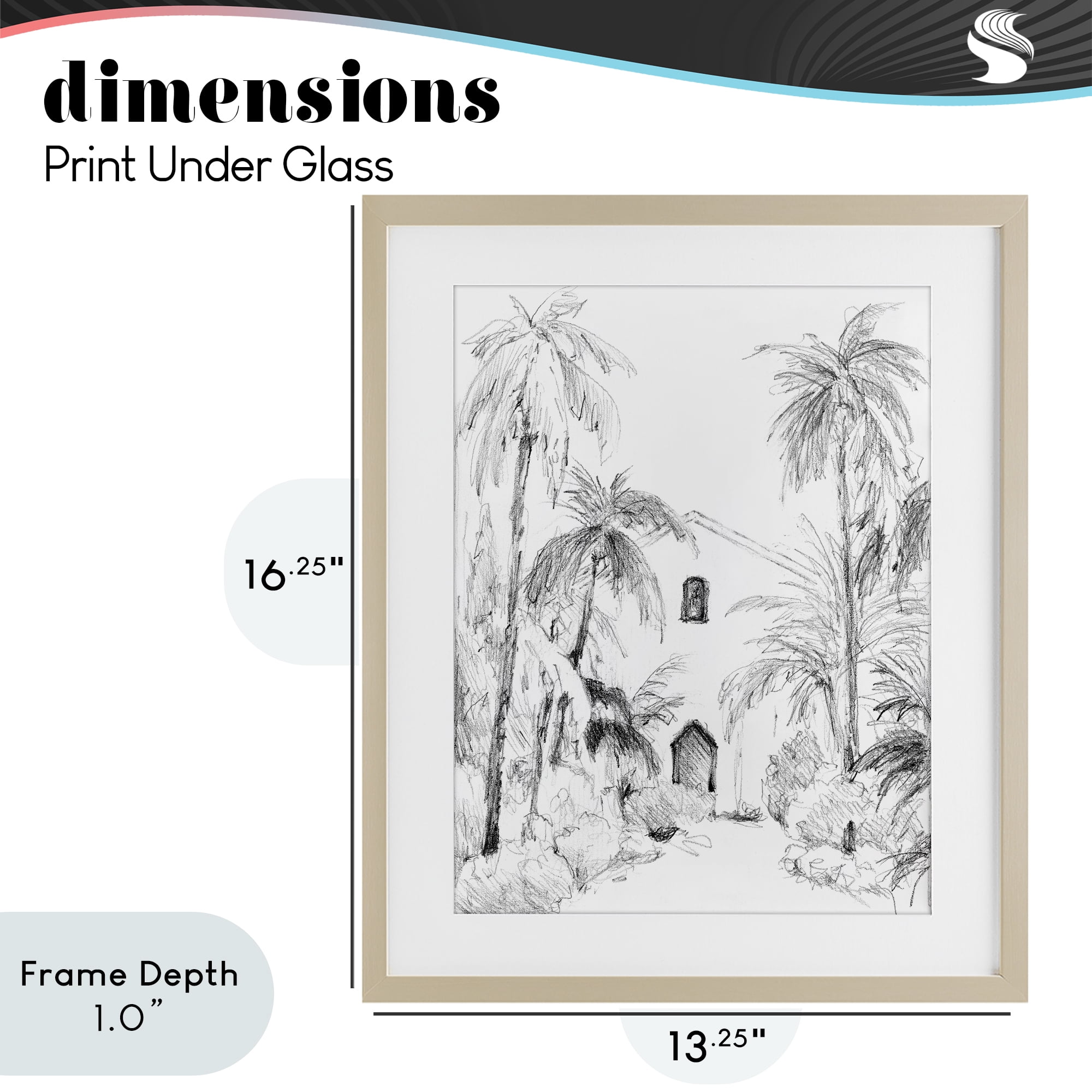 Stupell Industries Island Church Sketch Birch Framed Print Under Glass, design by Lanie Loreth