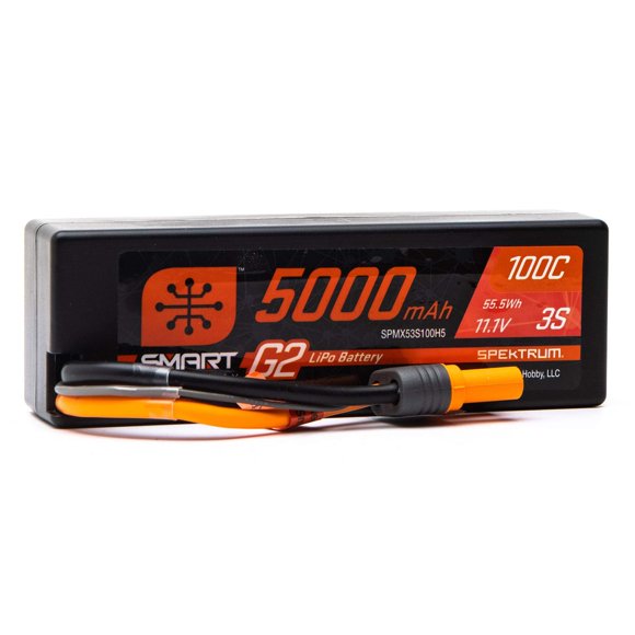 Spektrum 11.1V 5000mAh 3S 100C Étui Rigide Intelligent LiPo Batterie : IC5, SPMX53S100H5