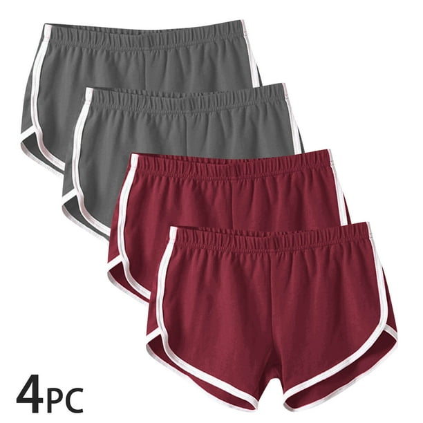 Puntoco Pantalones cortos de algodón para mujer, pantalones cortos casuales de verano con cintura elástica para mujer