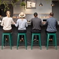 thumbnail image 7 of VINEEGO 24 Inches Metal Bar Stools High Backless Stackable Stools Indoor-Outdoor Counter Stools Set of 4 (Green), 7 of 7