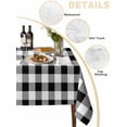 thumbnail image 2 of Farmhouse Rural Table Cloth 60x60 Inch Square, Style White and Black Plaid Waterproof Tablecloth Washable Table Cover for Party Picnic Dinner Decor, 2 of 9
