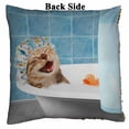 thumbnail image 2 of PKQWTM Funny cat is taking a bath with toy duck Reversible Mermaid Cushion Cover Home Decor Sequin Pillow Case Size 18x18 inches, 2 of 2