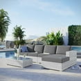 thumbnail image 2 of Lounge Sectional Sofa Chair Set, Rattan, Wicker, Grey Gray, Modern Contemporary Urban Design, Outdoor Patio Balcony Cafe Bistro Garden Furniture Hotel Hospitality, 2 of 10