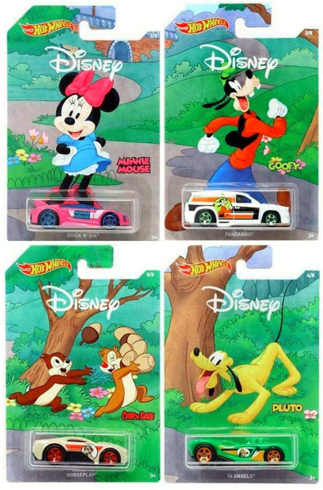 Set of 5 Hot Wheel 2019 Disney Anniversary 90th Mickey Mouse Exclusive Edition with Black & Gold Bonus Die-Cast Vehicles 1:64 Scale Gift Pack Collectible
