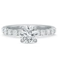 thumbnail image 2 of HeartsAndYou 3ct Round Cut Moissanite Engagement Ring for Women Solitaire with Accent 18k White Gold over Silver, 2 of 4