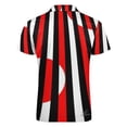 thumbnail image 5 of Black White And Red All Over! Men Zipper T-shirt Summer Casual Short Sleeve T-shirt Top, 5 of 7