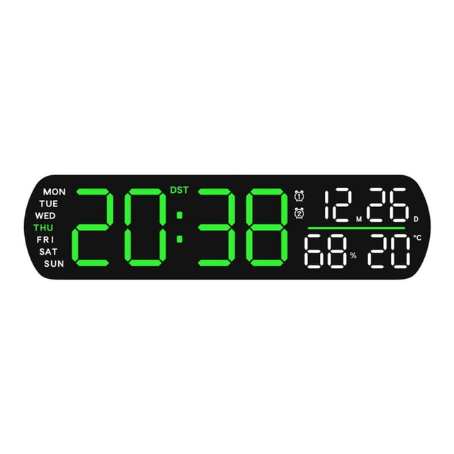 Reloj despertador digital con LED, versátil, regalo de cumpleaños, práctico reloj digital de escritorio para decoración de dormitorio y sala Verde