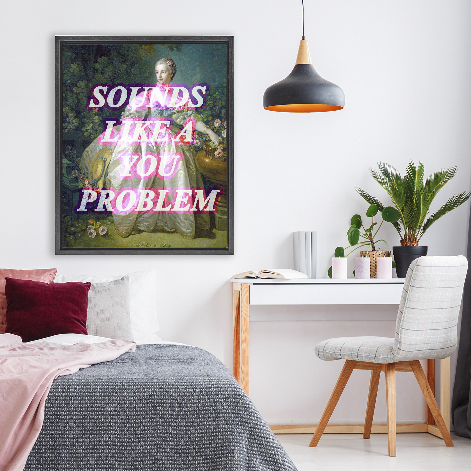 Sounds Like A You Problem Black Framed Floater Canvas Wall Art, design by Lil' Rue