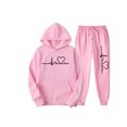 thumbnail image 1 of MAWCLOS Survêtements pour Femmes Ensembles à Capuche Deux Pièces Ensemble de Jogging à Manches Longues Décontracté Rose TG, 1 of 2