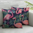 thumbnail image 3 of Shiartex Pillowcase Tropical Plants Pink Flamingos Throw Pillow Covers Shells for Couch Office Bedroom Home Decoration Multi Size, 3 of 5
