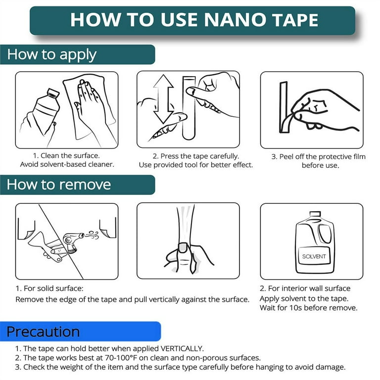 Nano Double Adhesive Strip Transparent, No Trace, Adhesive, Waterproof, Reusable