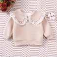 thumbnail image 2 of zbxnLI Baby Girls Fleece Lined Sweatshirts Collared Button Long Sleeve Pullover Tops for Toddler Girls, 2 of 9