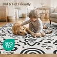 thumbnail image 4 of ODIKA 8'x10' Black White Abstract Rainbow Geometric Washable Area Rug Contemporary Minimalist Scandinavian Style Pattern Durable, Non-Slip for Living Room, Under Sectional, Family, 4 of 7