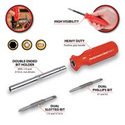 Performance Tool W975 6-in-1 Quick Change Screwdriver With Hex Torque Handle, Chrome Vanadium Steel