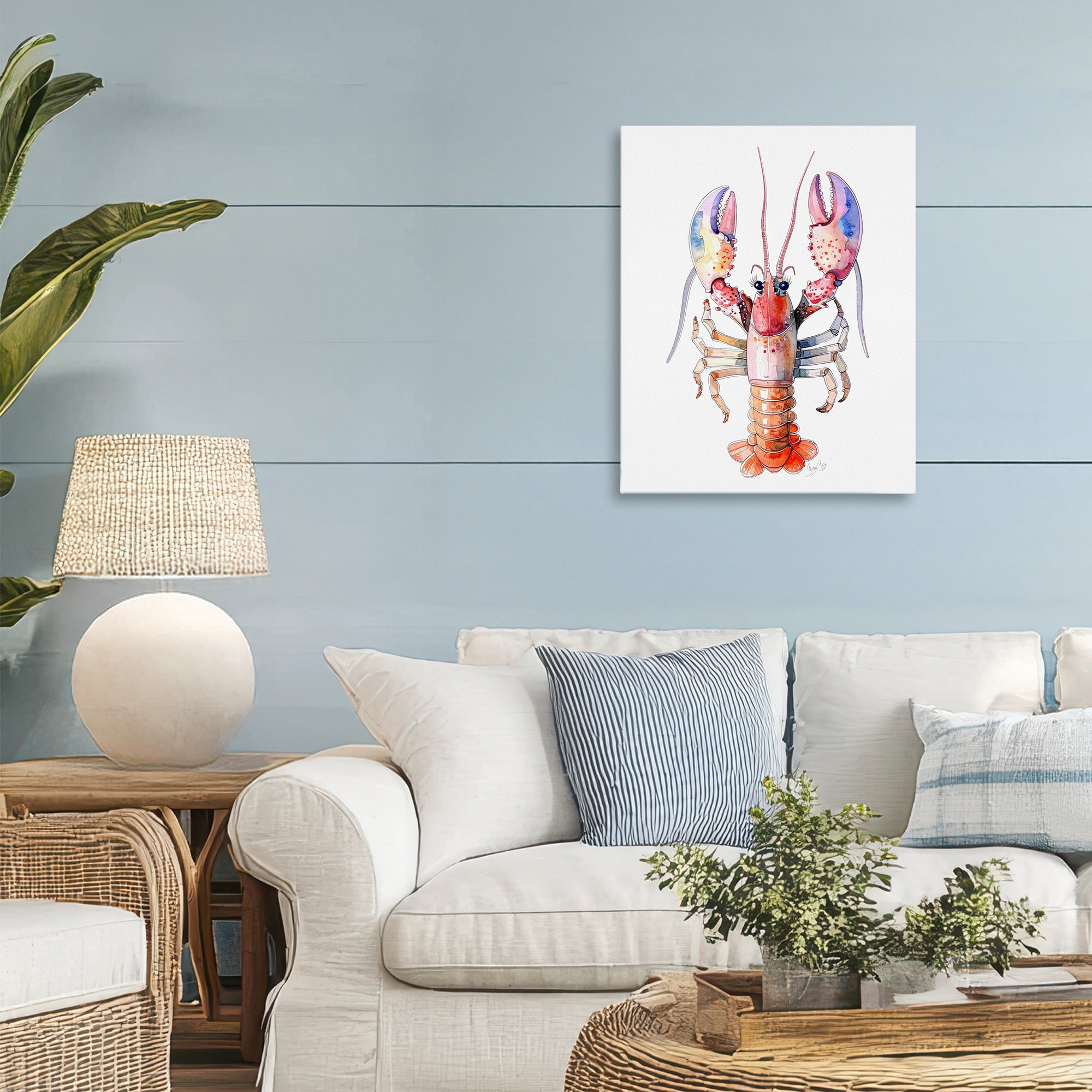 Stupell Industries Coral Claw Lobster Canvas Wall Art, design by Shelly Craig