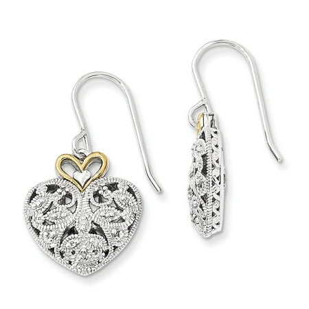 Rose Gold Vintage Earrings Roy Rose Jewelry Shey Couture Collection Sterling Silver with 14K Yellow Gold Diamond Vintage Earrings ()