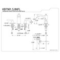 thumbnail image 3 of Kingston Brass KB7968NFL Robinet de Lavabo Français à Large Diffusion, Nickel Satiné, 3 of 3