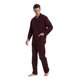 thumbnail image 3 of Apparonia Conjunto de Pijamas para Hombre de Algodón con Cuello con Muesca, Pijamas de Manga Larga para Hombre con Bolsillos y Frente, Fly Burdeos a Cuadros XL, 3 of 6