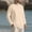 Khaki, variant on Timoontee Men's Linen Henley Shirts Long Sleeve Pleated Pullover Tops Fall Winter Fashion Casual Blouses Comfy Solid Button Tops Army Green S