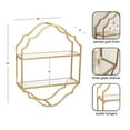 thumbnail image 5 of Kate and Laurel Leanna Scalloped Two-Tiered Wall Shelf, 18 x 6 x 24, Gold, Decorative Floating Shelf Storage and Wall Organizer for Bathroom Over Toilet Storage or Display, 5 of 8