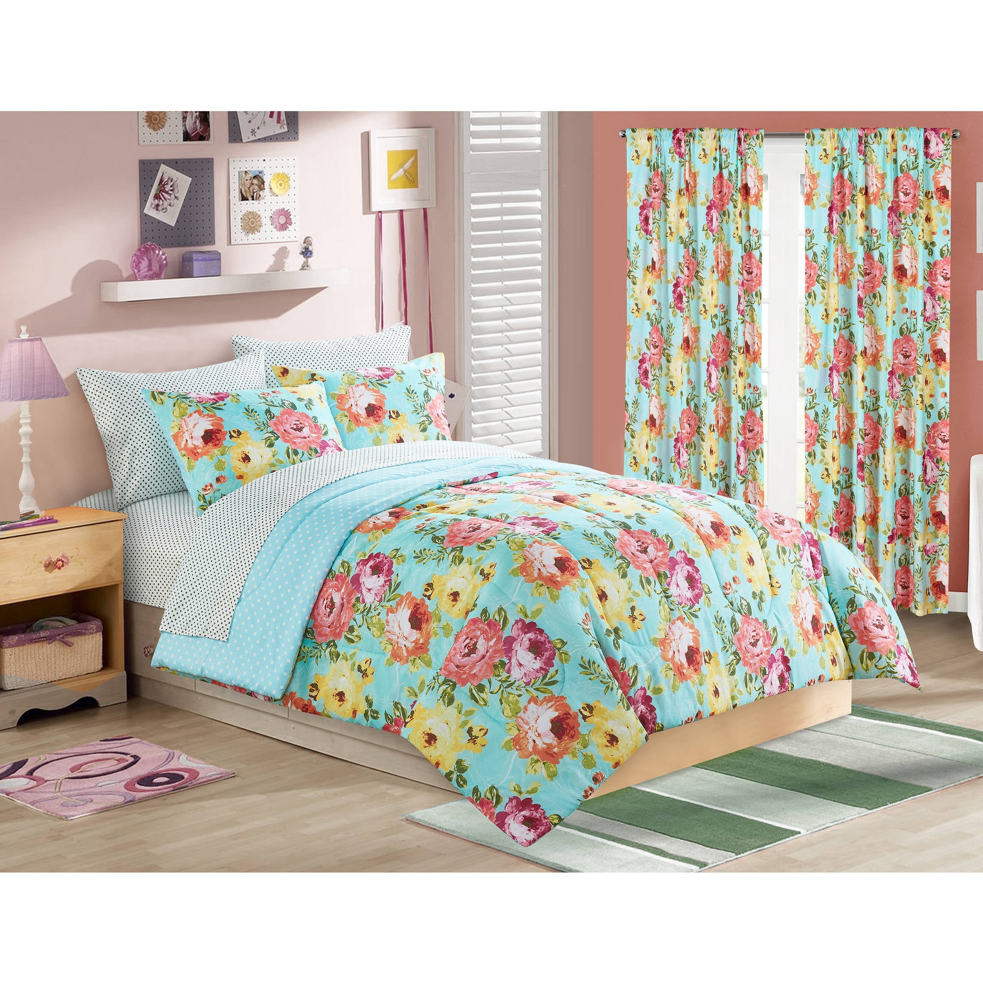 Your Zone Madelyn Floral Bed In A Bag Bedding Set Walmartcom - your zone madelyn floral bed in a bag bedding set walmartcom -