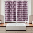 thumbnail image 2 of Ambesonne Psychedelic Kitchen Curtains, Geometric Stars Stripes, 55"x30", Burgundy Dark Blue, 2 of 3