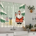 thumbnail image 2 of CUH Christmas Modern Topper Kitchen Curtains Semi Sheer Bedroom Decor Drapes Santa Tiers Cafe Short Panel Style-2 W:28"x H:39"*2 Panels, 2 of 6