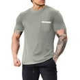 thumbnail image 2 of BiZtdJrK Mens Slim Fit Tshirts Short Sleeve Solid Waffle Tees with Pocket Summer Casual Workout T Shirt Gray M, 2 of 7