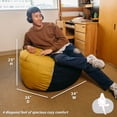 thumbnail image 4 of Big Joe Fuf 4Ft Foam Bean Bag Chair with Removable Cover for Kids, Teens, Collegiate Blue/Gold Velveteen, Durable Woven Polyester, 4 foot Large Reading and Gaming Seat, 4 of 10