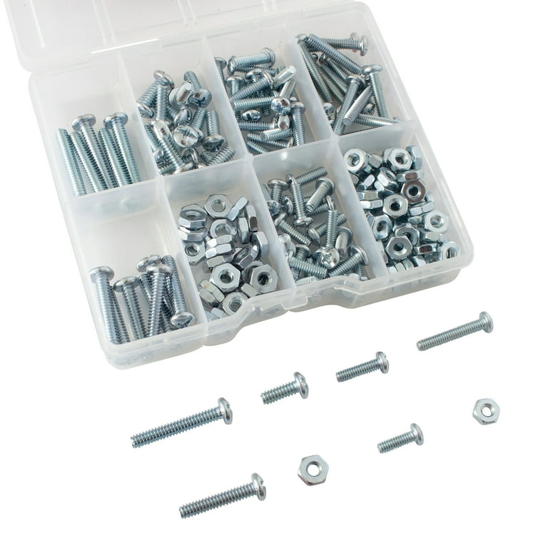 Hyper Tough 182-Piece Zinc Plated Machine Screw and Nut Assortment