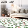 thumbnail image 2 of ODIKA 4'x6' Machine Washable Non-Slip Area Rug, Festive Holly Wreath with Believe Typography High Traffic Rug, Green, 733180, 2 of 7