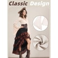 thumbnail image 4 of 2026 Halloween Pirate Costume Women, Fancy Dress Cosplay Costumes Set with Renaissance Pirate Shirt Skirt Corset Waist Belt, 4 of 8